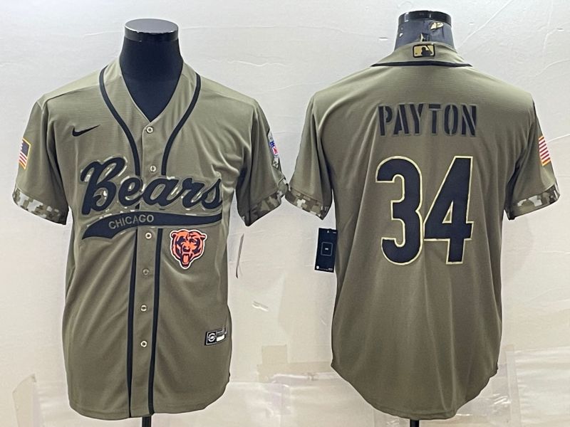 Men Chicago Bears 34 Payton salute green 2022 Nike Co branded NFL Jerseys